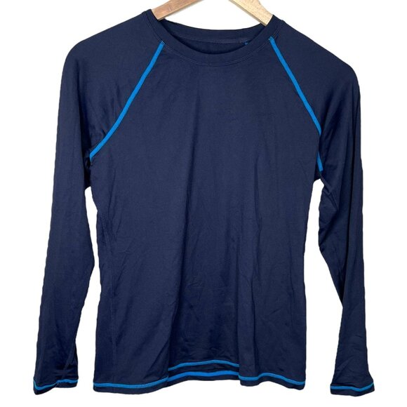 J.Crew Sun Shirt Long Sleeve Navy Blue sun blocking top Small rash guard - Picture 1 of 10